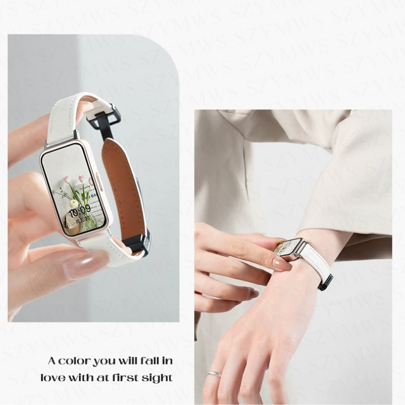 สร้อยข้อมือสายหนังสําหรับ หัวเว่ย วงดนตรี 10 9 8 7 6 สายพับหัวเข็มขัดสายรัดข้อมือสําหรับ หัวเว่ย สมาร์ทนาฬิกา 9 8/7/6/6 มือโปร - รูปที่ 5