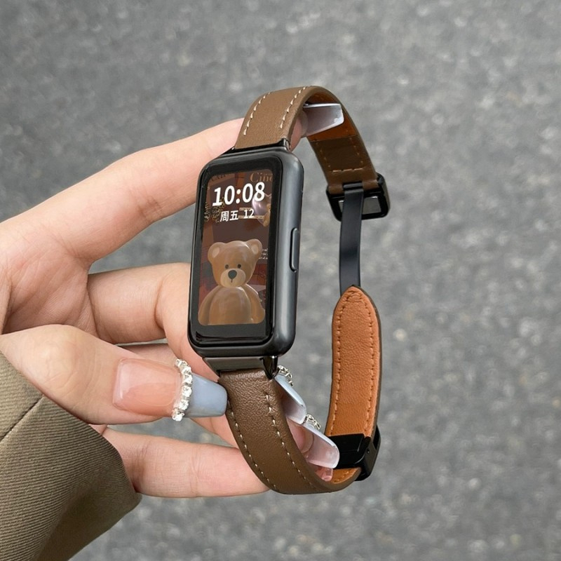 สร้อยข้อมือสายหนังสําหรับ หัวเว่ย วงดนตรี 10 9 8 7 6 สายพับหัวเข็มขัดสายรัดข้อมือสําหรับ หัวเว่ย สมาร์ทนาฬิกา 9 8/7/6/6 มือโปร - รูปที่ 2