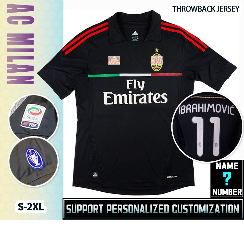 Ac Milan Second Away Game 11/12 [เวอร์ชั่นวินเทจ] เสื้อยืด ลายฟุตบอล S-2XL * คุณภาพสูง*