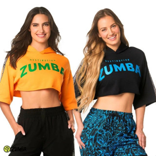 เสื้อครอปท็อป ผ้าตาข่าย ลาย Zumba สําหรับออกกําลังกาย