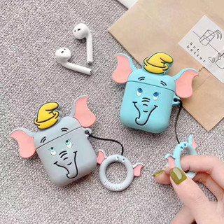 เคสหูฟังซิลิโคน กันตก ลายการ์ตูนช้างน่ารัก สําหรับ AirPods 1 2 3 Pro