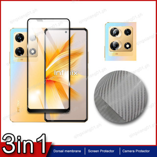 3in1 ฟิล์มกระจกนิรภัยกันรอยหน้าจอ แบบเต็มจอ สําหรับ Infinix Note 30 pro Infinix Note 30 4 5g Hot 30 Hot 30 Free Fire Hot 30 Play Hot 30i