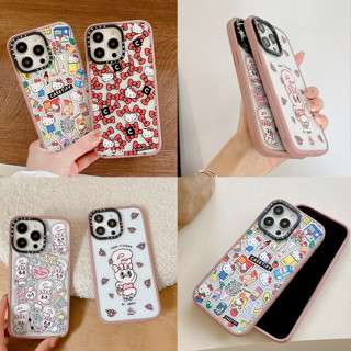 เคสโทรศัพท์มือถืออะคริลิค ลาย hello Kitty กระต่ายสีชมพู CT EP กันชนแห้ง สีกุหลาบ สําหรับ Iphone11 iPhone14 13 12 11