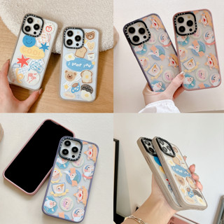 เคสโทรศัพท์มือถืออะคริลิค ลายหมี ขนมปังปิ้ง คนแคระ CT EP สีกุหลาบแห้ง สําหรับ Iphone11 iPhone14 13 12 11