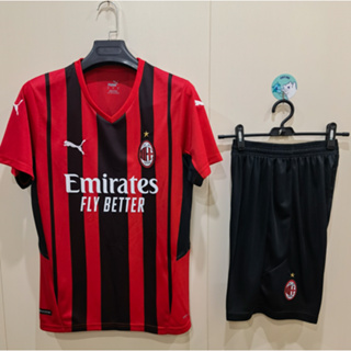 เสื้อกีฬาแขนสั้น ลายทีมชาติฟุตบอลชั้นนํา AAA 21 22 AC Milan ชุดเหย้า สําหรับผู้ใหญ่