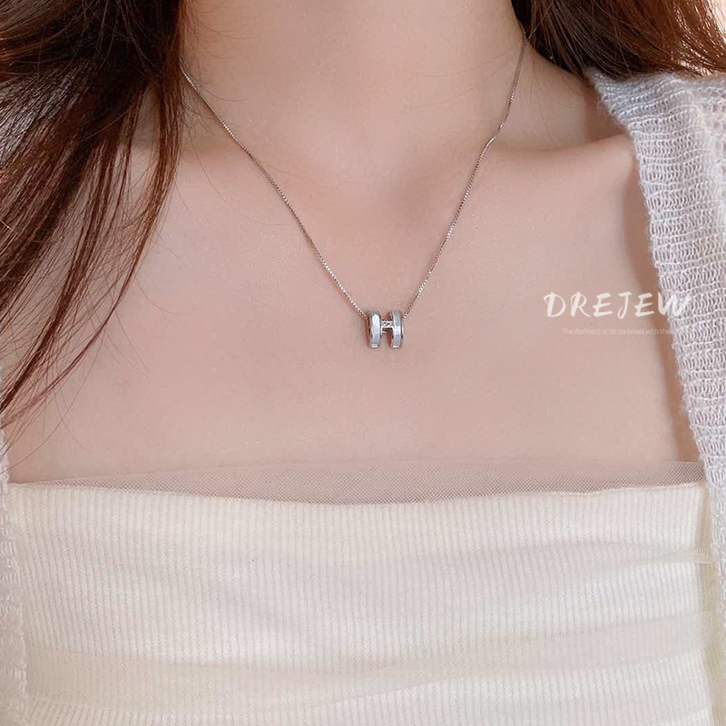 DREJEW สายโซ่ ประดับเพทาย ลายตัวอักษร เครื่องประดับแฟชั่น สําหรับผู้หญิง