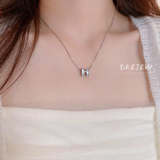 DREJEW สายโซ่ ประดับเพทาย ลายตัวอักษร เครื่องประดับแฟชั่น สําหรับผู้หญิง