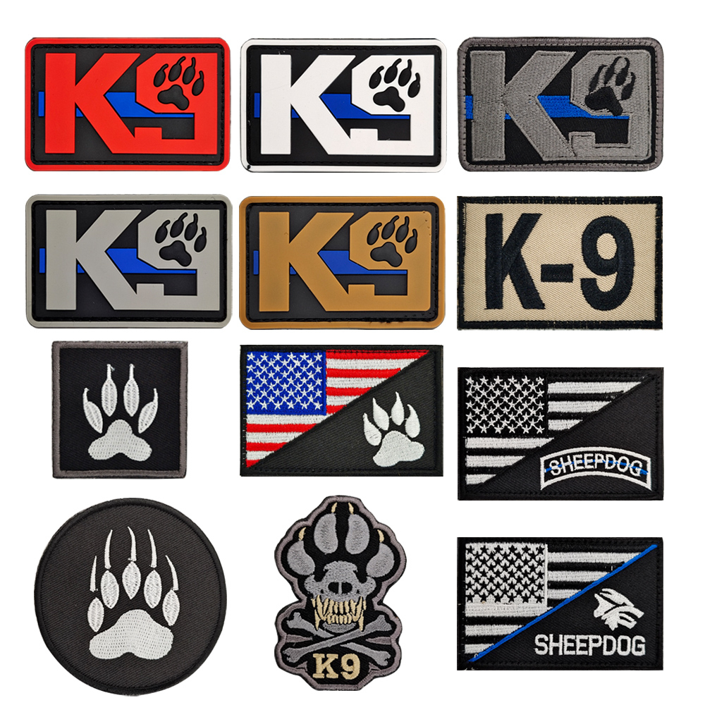 K9 Legion Service Dog Patch Vest Sticker ปักผ้าสติกเกอร์ Dog Paw Hook & Ring Fastener