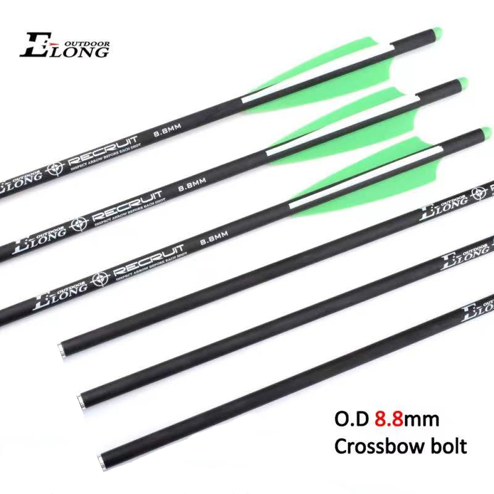 6/12PCS ลูกดอก Crossbow 16/18/20/22 นิ้ว . ขนาด 8.8 มม. หัวเปลี่ยนได้ ลูกดอก 6/12PCS
