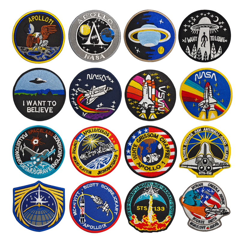 Apollo Flight Mission ยานอวกาศ NASA ป้ายปัก Patch Hook & Ring Fastener
