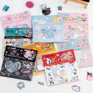 45 ชิ้น ครอบครัว Sanrio Hello Kitty Mymelody Kuromi Cinnamoroll PVC กันน้ํา Sticekrs