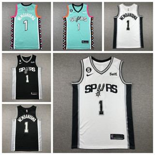 เสื้อกีฬาบาสเก็ตบอล ลายทีม NBA San Antonio Spurs Victor Wembanyama ปี 2022-23