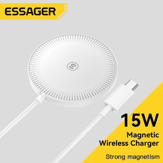 Essager ที่ชาร์จแม่เหล็กไร้สาย 15W สําหรับ iP12-14 &amp; Ap Watch เข้ากันได้กับ 15W, 10W, 7.5W