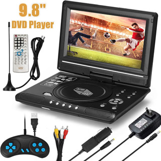 อะแดปเตอร์รับสัญญาณวิทยุ FM เครื่องเล่น DVD VCD CD TV Player USB ขนาด 9.8 นิ้ว แบบพกพา สําหรับบ้าน รถยนต์