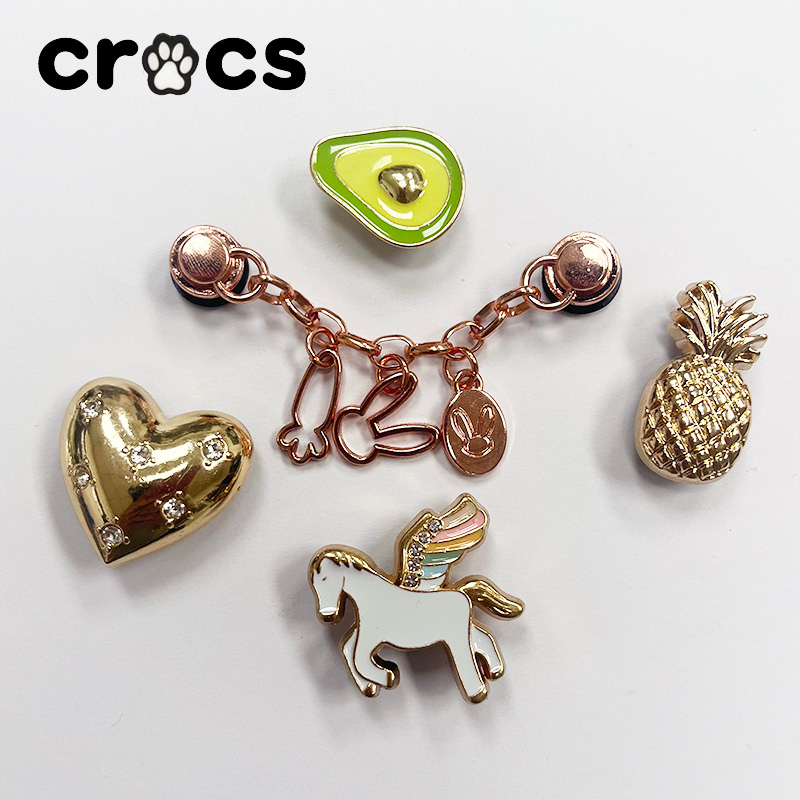 Crocs Jibbitz /Rabbit chain, Pegasus/Metal Shoe Charms ที่วางรองเท้า Crocs ของแท้