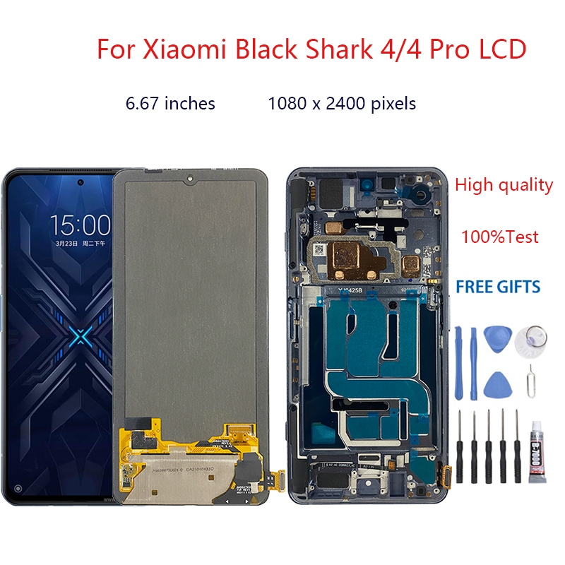 อะไหล่หน้าจอสัมผัสดิจิทัล LCD แบบเปลี่ยน สําหรับ Xiaomi Black Shark 4/4 Pro Xiaomi Black Shark 4/4 Pro