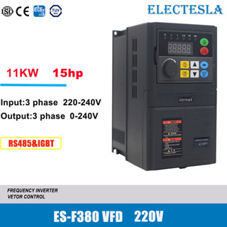 ตัวควบคุมความเร็วมอเตอร์อินเวอร์เตอร์ 3 เฟส 220V 11KW VFD 15hp