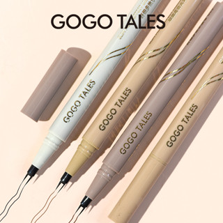 GOGO TALES ส้อมคู่ อายไลเนอร์ อายไลเนอร์หัวปากกากันน้ำกันเหงื่อเขียนง่ายติดทน สําหรับแต่งหน้าเขียนคิ้ว/ขนตาล่าง