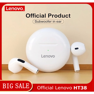 Lenovo ของแท้ HT38 TWS ชุดหูฟังบลูทูธไร้สาย ขนาดเล็ก พร้อมไมโครโฟน กันน้ํา สําหรับ iPhone Android 9D