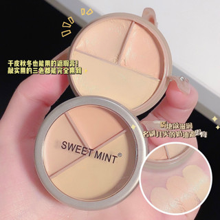 Sweet MINT พาเลตต์คอนซีลเลอร์ 3 สี เนื้อครีม ปกปิดรอยสิว รอยคล้ําใต้ตา มัลติฟังก์ชั่น แต่งหน้า หน้ากระจ่างใส ติดทนนาน เครื่องสําอางสําหรับใบหน้า