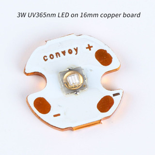 Convoy ไฟฉาย 3W UV365nm LED บนบอร์ดทองแดง 16 มม. CUN66A1B UV UV365