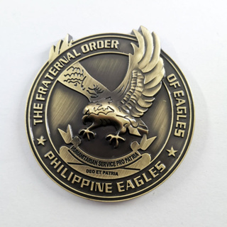 1 x โลหะ ทองแดง TFOE The Fraternal Order of Eagles สติกเกอร์ตราสัญลักษณ์ TFOE-PE สติกเกอร์สัญลักษณ์ ตกแต่งรถ