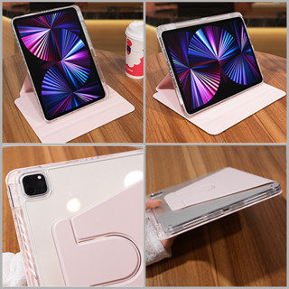 เคสอะคริลิคแข็ง หมุนได้ 360 องศา พร้อมช่องใส่ปากกา สําหรับ ipad Pro 12.9 Air 4 5 10.9 ipad 8th gen case 8th 7th 10.2 Pro10.5 10th gen 6th 9.7 Air321 Mini Pro 11