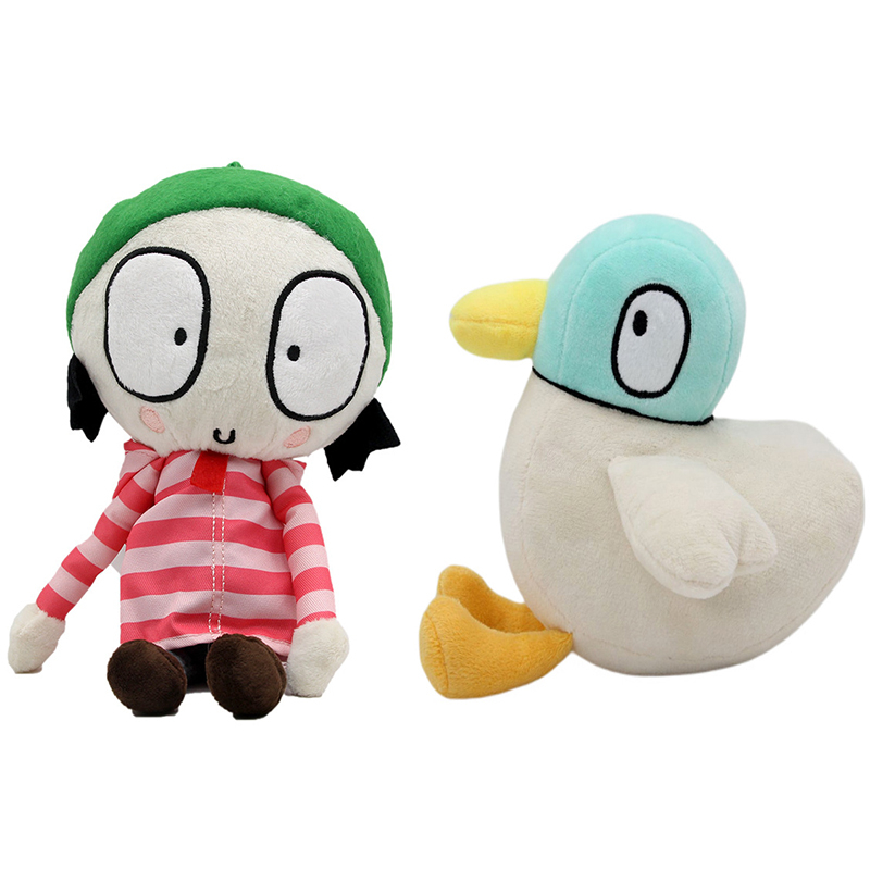 ตุ๊กตาของเล่น ยัดนุ่น รูปการ์ตูน Sarah and Duck ขนาด 25 ซม. 18 ซม.