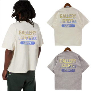 ใหม่ GALLERY ใหม่เสื้อยืดคอกลมลายพรางผู้ชายและผู้หญิงลำลองแขนสั้น