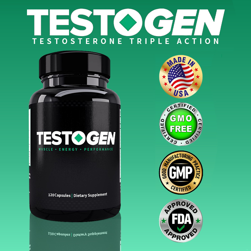 Testogen บูสเตอร์ผู้ชาย - อาหารเสริม เสริม เพื่อสุขภาพ จากธรรมชาติ ต่อสู้กับระดับพลังงานต่ํา รองรับการควบคุมน้ําหนัก การเจริญเติบโตของกล้ามเนื้อ และโฟกัส