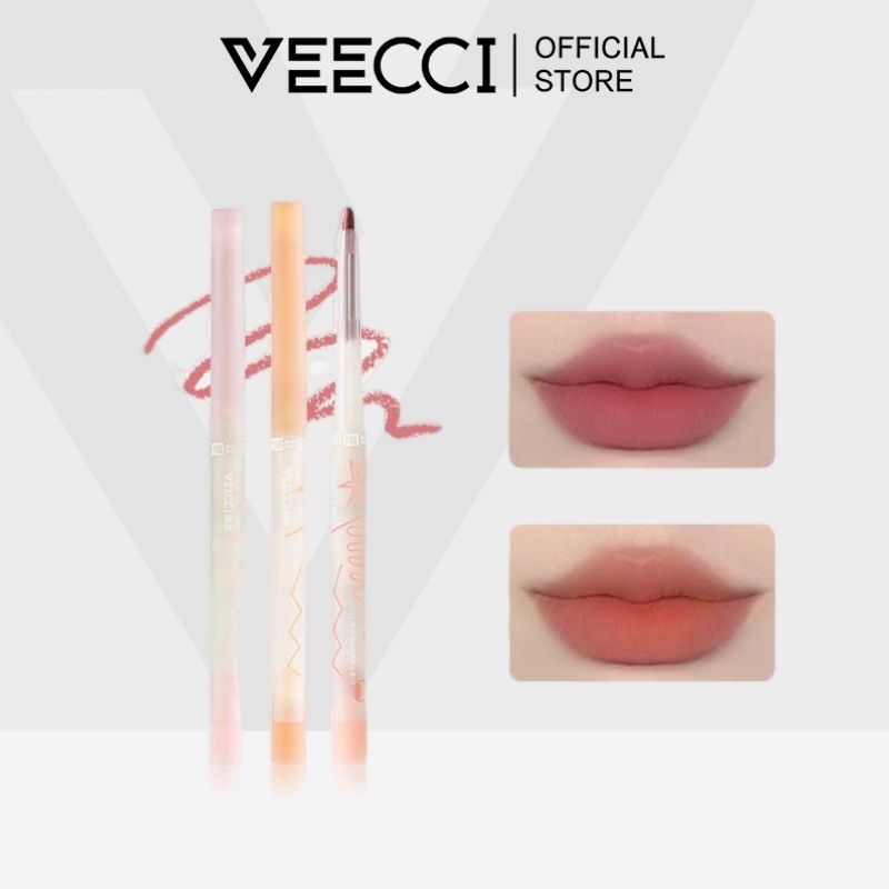 VEECCI ลิปไลเนอร์ ลิปแมตต์ กํามะหยี่ เนื้อสัมผัส จิตรกรรม รูปร่างริมฝีปาก ธรรมชาติ ลิปสติก 0.23g