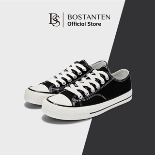 Bostanten รองเท้าผ้าใบ สีดํา คลาสสิก เข้ากับทุกการแต่งกาย