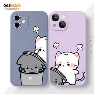 GUMAN เคสคู่ เคสไอโฟน คู่รัก กันกระแทกซิลิโคนนุ่มการ์ตูนน่ารักตลก เคสโทรศัพท์ Compatible for iPhone 15 14 13 12 11 Pro Max SE 2020 X XR XS 8 7 6 6S Plus พลัส XYM2096