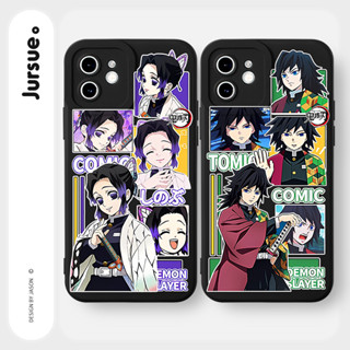 JURSUE เคสคู่ เคสไอโฟน คู่รัก กันกระแทกซิลิโคนนุ่มการ์ตูนตลก เคสโทรศัพท์ สีดำ Compatible for iPhone 15 14 13 12 11 Pro Max SE 2020 X XR XS 8 7 6 6S Plus พลัส Y3565