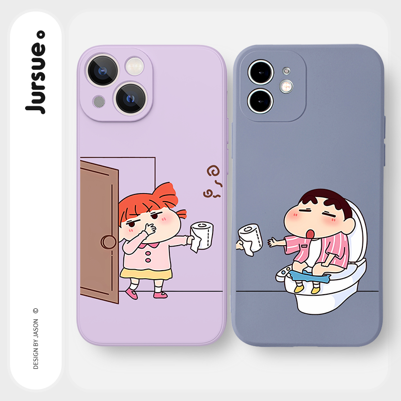 JURSUE เคสคู่ เคสไอโฟน คู่รัก กันกระแทกซิลิโคนนุ่มการ์ตูนน่ารักตลก เคสโทรศัพท์ Compatible for iPhone 17 16 15 14 13 12 11 Pro Max SE 2020 X XR XS 8 7 Plus พลัส XYH2312
