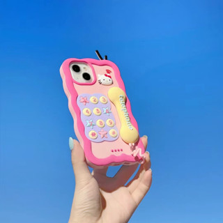 เคสซิลิโคนนิ่ม ลายการ์ตูนคิตตี้ 3d สําหรับ iPhone14 13 12 11 Pro MAX