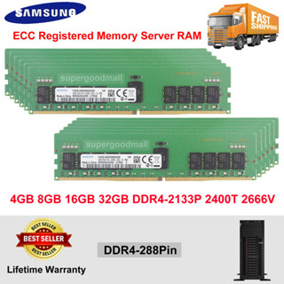 หน่วยความจําเซิร์ฟเวอร์ สําหรับ Samsung 4GB 8GB 16GB 32GB PC4-2133P 2400T 2666V DDR4-2133MHz 2400MHz 2666MHz 288Pin 1.2V ECC Registered Server Memory RAM