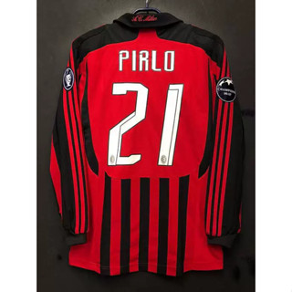 เสื้อกีฬาแขนยาว ลายทีมชาติฟุตบอล MALDINI KAKA RONALDO PATO 07-08 AC Milan คุณภาพสูง สไตล์เรโทร