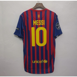 เสื้อกีฬาแขนสั้น ลายทีมชาติฟุตบอล Barcelona MESSI A.INIESTA XAVI 11-12 ชุดเหย้า คุณภาพสูง สไตล์เรโทร