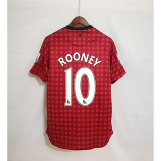 เสื้อกีฬาแขนสั้น ลายทีมชาติฟุตบอล Man-U RONALDO ROONEY 12-13 ชุดเหย้า คุณภาพสูง สไตล์เรโทร สําหรับผู้ชาย