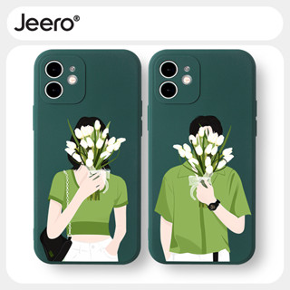 Jeero เคสคู่ เคสไอโฟน คู่รัก กันกระแทกซิลิโคนนุ่มน่ารักตลก เคสโทรศัพท์ Compatible for iPhone 15 14 13 12 11 Pro Max SE 2020 X XR XS 8 7 6 6S Plus พลัส HFF3200