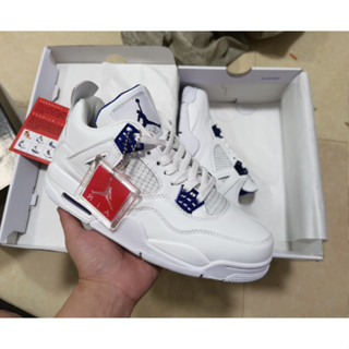 Jordan รองเท้ากีฬาบาสเก็ตบอล ข้อสั้น ระบายอากาศ สีขาว สีม่วง สไตล์เรโทร ไซซ์ 35-45 4 ชิ้น