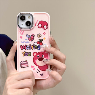 เคสโทรศัพท์มือถือแบบนิ่ม ลายการ์ตูนหมีสตรอเบอร์รี่ ราห์เมน สําหรับ iPhone 11 12 13 14 PRO MAX iPhone14 iPhone14ProMax