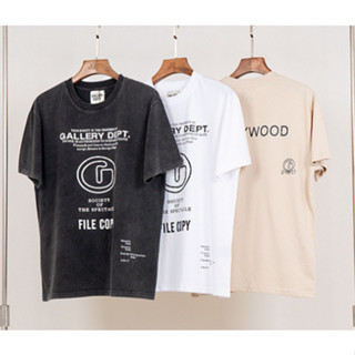 GALLERY แฟชั่นเสื้อยืดแขนสั้นลำลองสำหรับบุรุษและสตรีใหม่ผ้าฝ้ายแท้