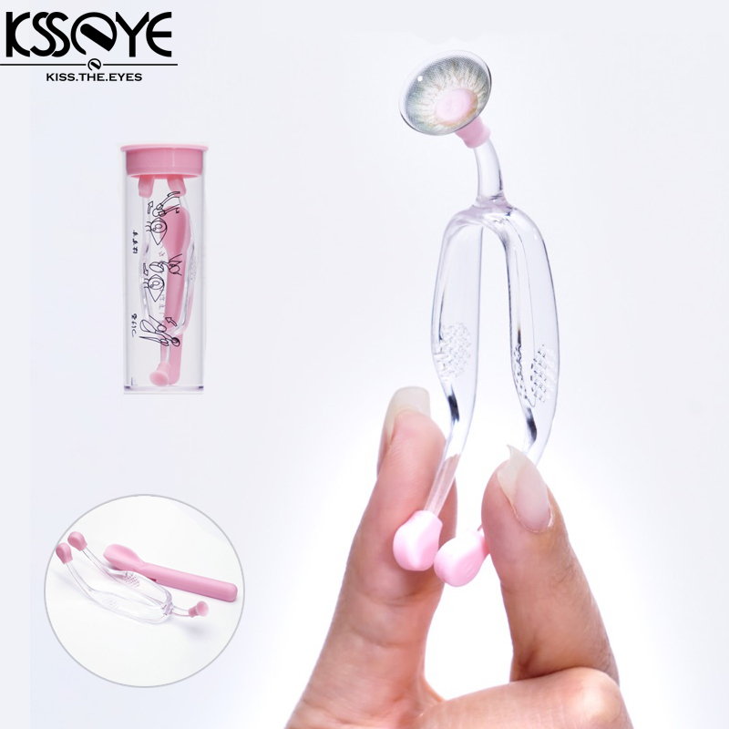 KSSEYE คอนแทคเลนส์ผู้สวมใส่ Meihida กล่องคลิปดึงบาร์บัดดี้ช่วยสวมใส่เครื่องมือจัดเก็บ