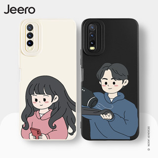 Jeero เคสคู่ เคสวีโว่ คู่รัก ขอบเหลี่ยมกันกระแทกซิลิโคนนุ่มน่ารักตลก เคสโทรศัพท์ VIVO Y3S Y11 Y12 Y12S Y15 Y15S Y15A Y17 Y20 Y20S Y21 Y21T Y33S พลัส HFE558