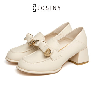 JOSINY รองเท้าโลฟเฟอร์หนัง หัวกลม ส้นหนา สไตล์อังกฤษ สําหรับผู้หญิง ไซซ์ 35-40 2023