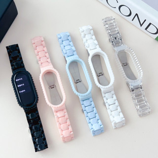 สายนาฬิกา miband 8 ข้อมือพลาสติก แบบเปลี่ยน สําหรับ Plastic Case Strap Compatible For Xiaomi mi band 8 Strap Smart Band 8 Strap Replacement สาย miband 8 Strap Bracelet mi band 8 Case Watch Strap