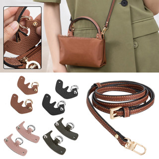 F-shaped bag modified with perforated leather buckle and shoulder strap