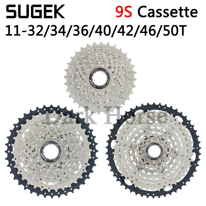 Sugek ตลับคาสเซ็ต 9 ความเร็ว 9S 11-32 34 36 40 42 46 50T สําหรับรถจักรยานเสือภูเขา Shimano SRAM
